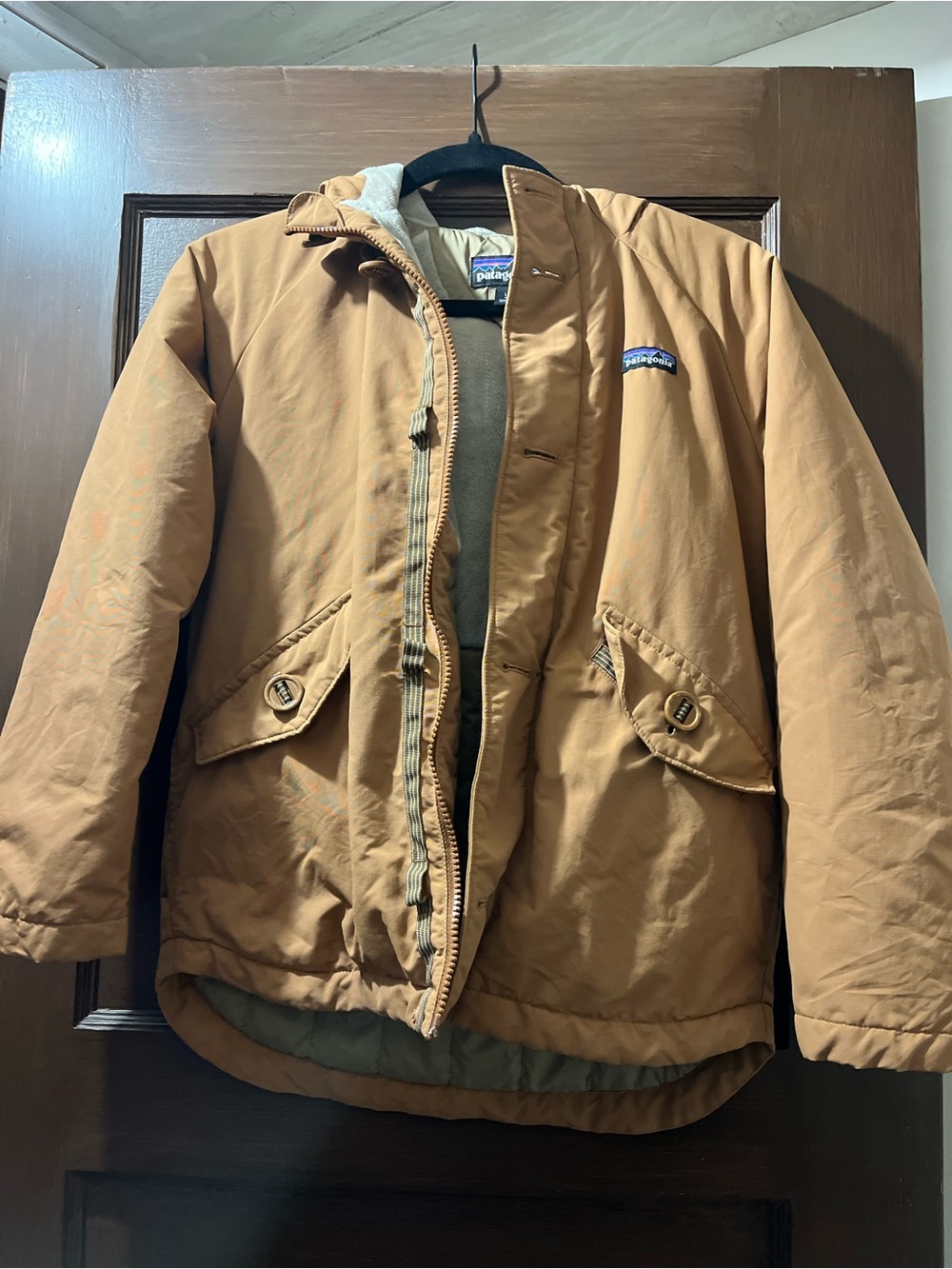 Patagonia kids Tan/Brown Puffer Jacket large